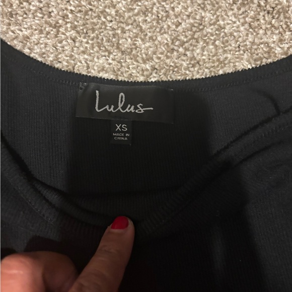 Lulu's Black Boatneck Long Sleeve Top - Picture 3 of 5